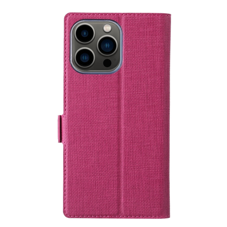 For iPhone 15 Pro ViLi K Series Dual-side Buckle Magsafe Leather Phone Case(Rose Red) by ViLi