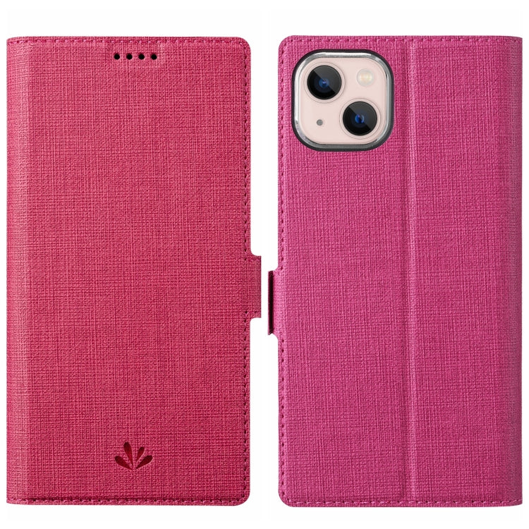 For iPhone 15 Plus ViLi K Series Dual-side Buckle Magsafe Leather Phone Case(Rose Red) by ViLi