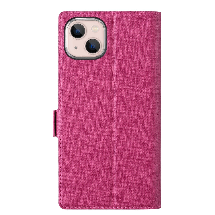 For iPhone 15 ViLi K Series Dual-side Buckle Magsafe Leather Phone Case(Rose Red) by ViLi
