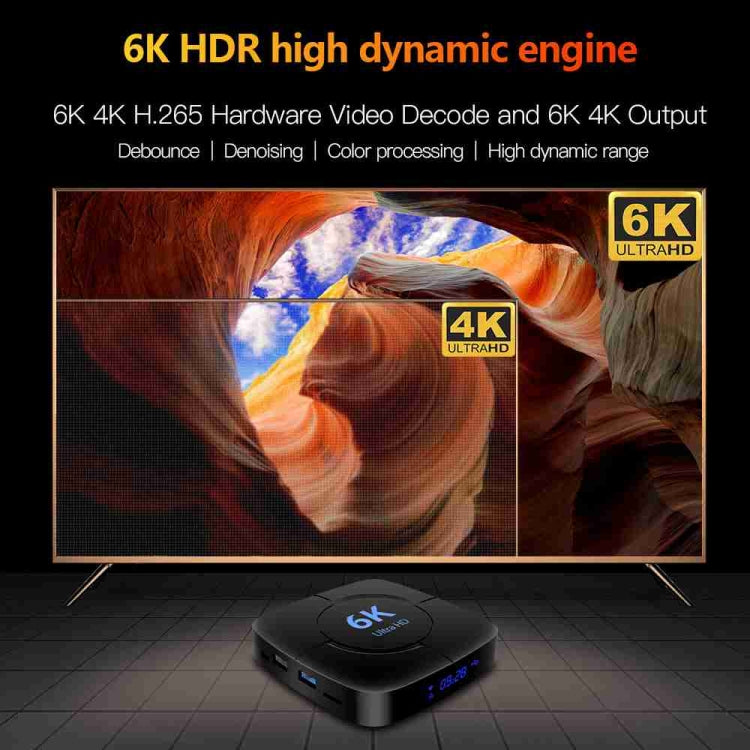6K Ultra HD Android 12.0 Smart TV Box with Remote Control, 4GB+32GB, Allwinner H616 1.5GHZ Quad-Core(US Plug) by bashfashion