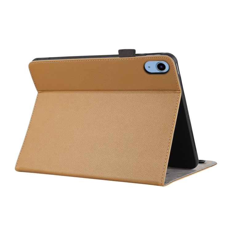 For iPad 10th Gen 10.9 2022 Litchi Texture Leather Sucker Tablet Case(Brown) by bashfashion