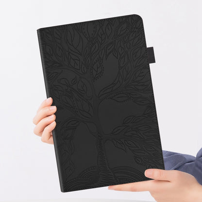 For Realme Pad 2 Life Tree Series Horizontal Flip Leather Tablet Case(Black) by bashfashion
