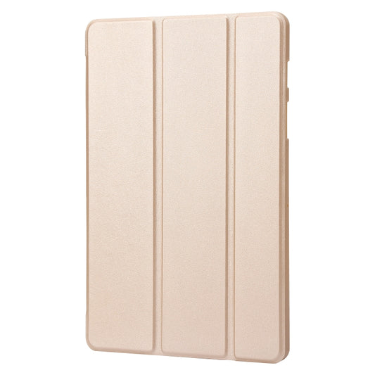 For Samsung Galaxy Tab S9+ / S10+ 3-Fold Holder Silicone Leather Tablet Case(Gold) by bashfashion
