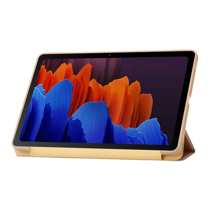 For Samsung Galaxy Tab S9+ / S10+ 3-Fold Holder Silicone Leather Tablet Case(Gold) by bashfashion