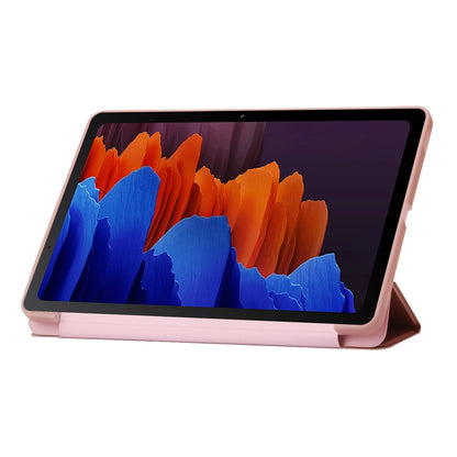For Samsung Galaxy Tab S9+ / S10+ 3-Fold Holder Silicone Leather Tablet Case(Rose Gold) by bashfashion