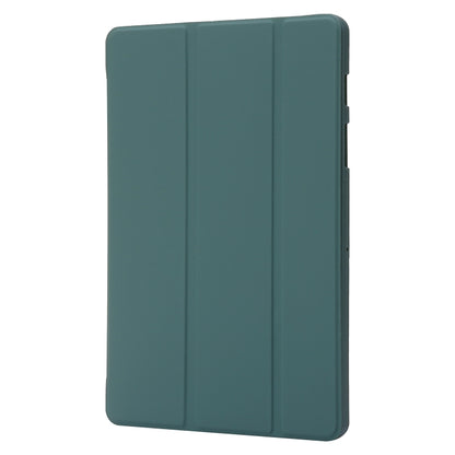 For Samsung Galaxy Tab S9+ / S10+ 3-Fold Holder Silicone Leather Tablet Case(Dark Green) by bashfashion