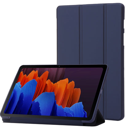 For Samsung Galaxy Tab S9+ / S10+ 3-Fold Holder Silicone Leather Tablet Case(Dark Blue) by bashfashion