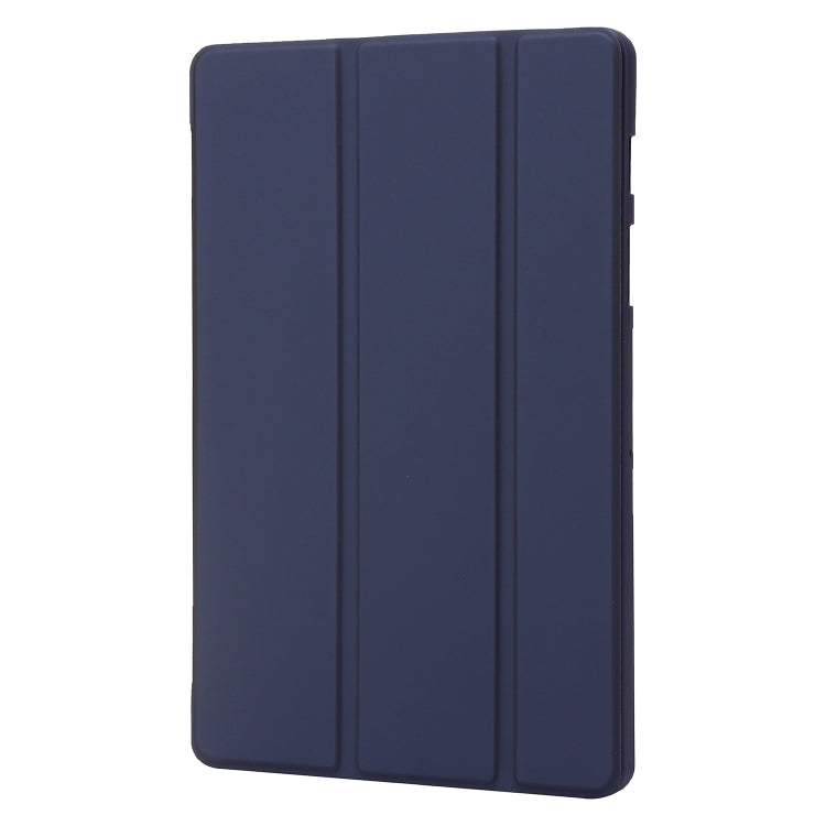 For Samsung Galaxy Tab S9+ / S10+ 3-Fold Holder Silicone Leather Tablet Case(Dark Blue) by bashfashion