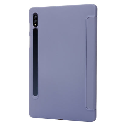 For Samsung Galaxy Tab S9+ / S10+ 3-Fold Holder Silicone Leather Tablet Case(Purple) by bashfashion