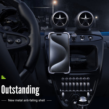 For iPhone 16 Pro Max R-JUST RJ51 Hollow MagSafe Magnetic Metal Phone Case(Space Grey) by R-JUST