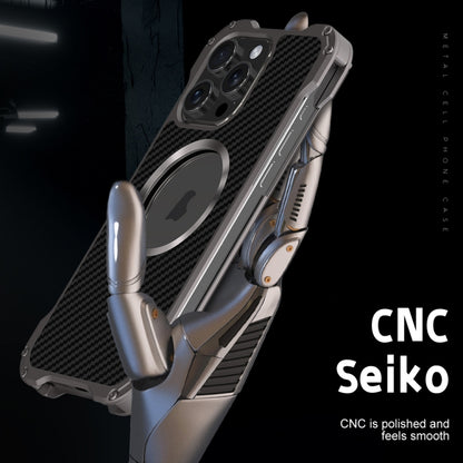 For iPhone 15 Plus R-JUST RJ51 Hollow MagSafe Magnetic Metal Phone Case(Space Grey) by R-JUST