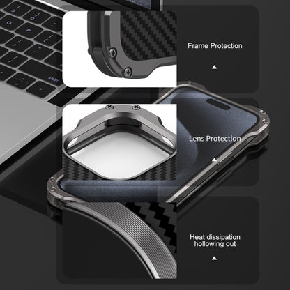 For iPhone 15 Plus R-JUST RJ51 Hollow MagSafe Magnetic Metal Phone Case(Space Grey) by R-JUST