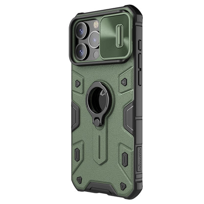 For iPhone 15 Pro NILLKIN Shockproof CamShield Armor Protective Case with Invisible Ring Holder(Green) by NILLKIN