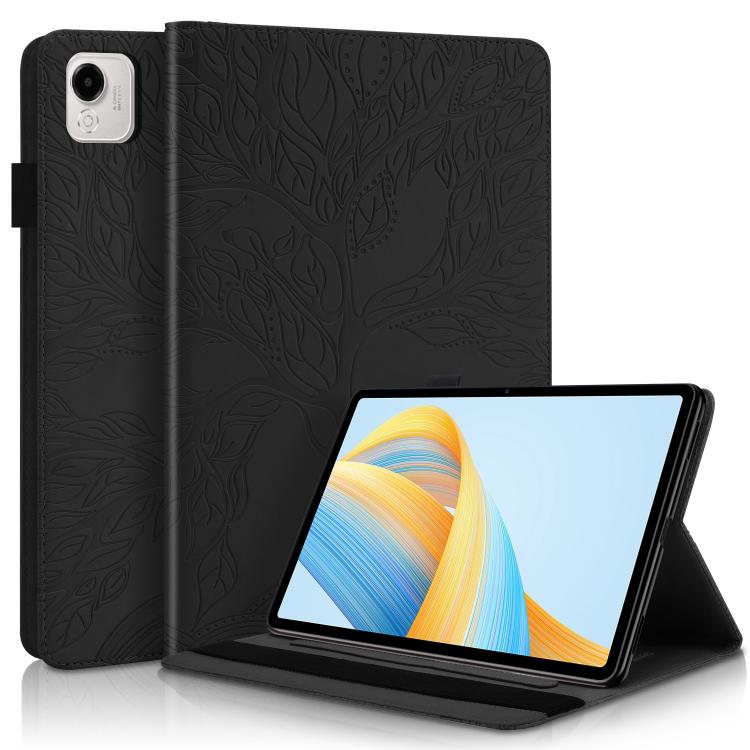 For Honor Pad X9a / X9 Pro Life Tree Series Horizontal Flip Leather Tablet Case(Black) by bashfashion