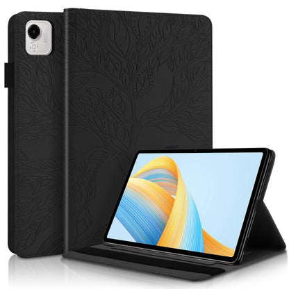 For Honor Pad X9a / X9 Pro Life Tree Series Horizontal Flip Leather Tablet Case(Black) by bashfashion