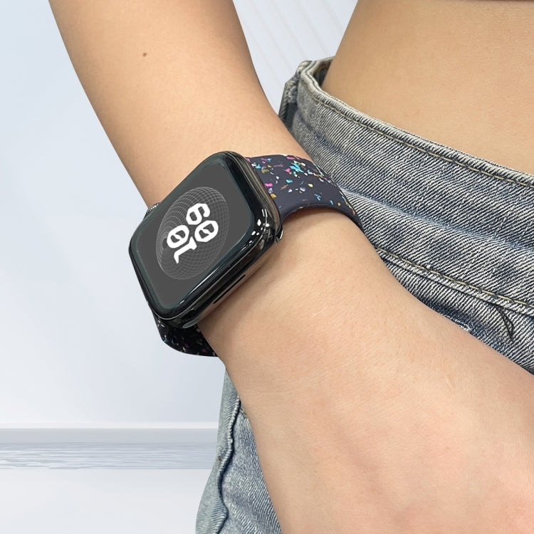 For Apple Watch Ultra 49mm Floral Silicone Watch Band(Blue) by bashfashion