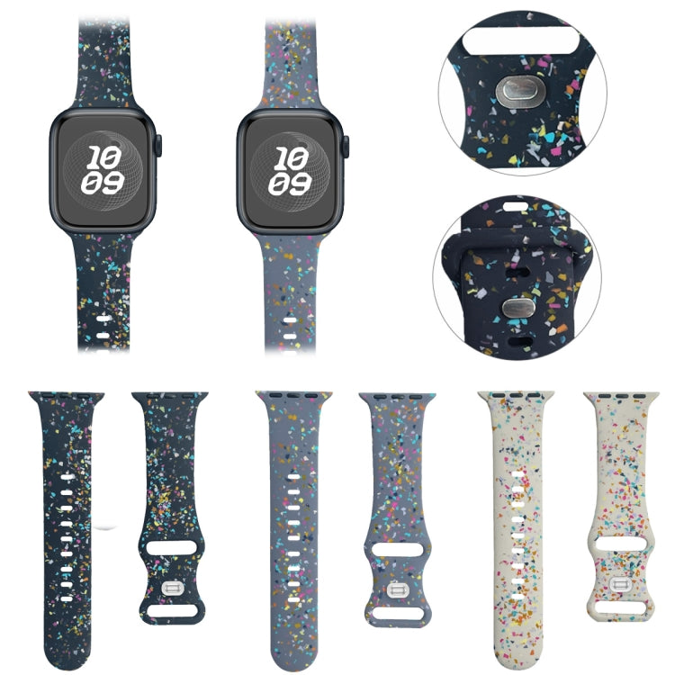 For Apple Watch Ultra 2 49mm Floral Silicone Watch Band(Grey) by bashfashion