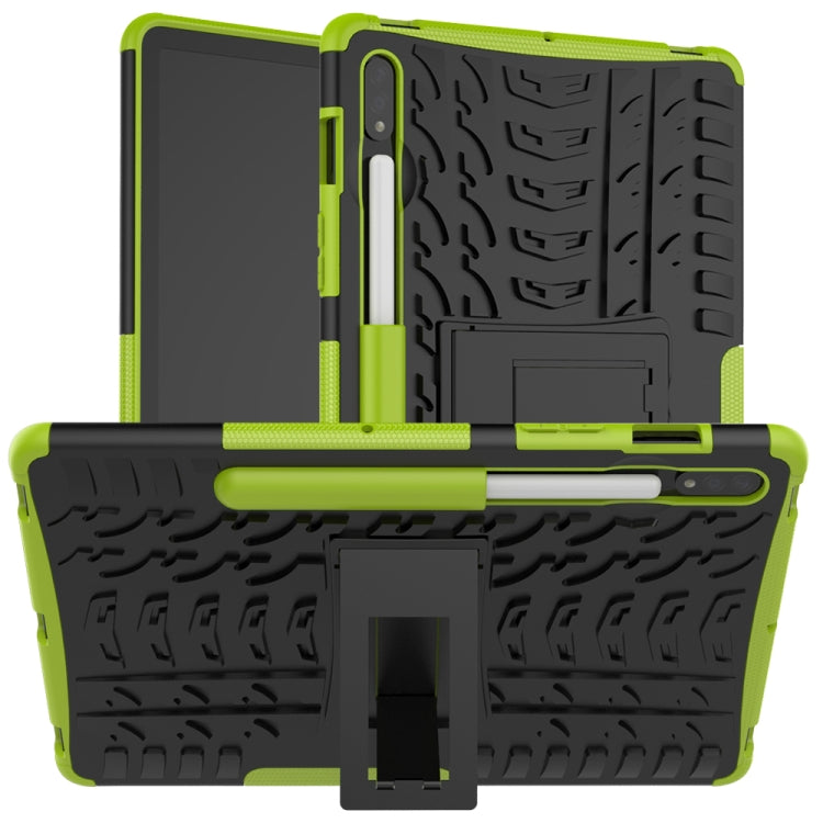 For Samsung Galaxy Tab S9 / S7 / S8 Tire Texture TPU + PC Tablet Case(Green) by bashfashion