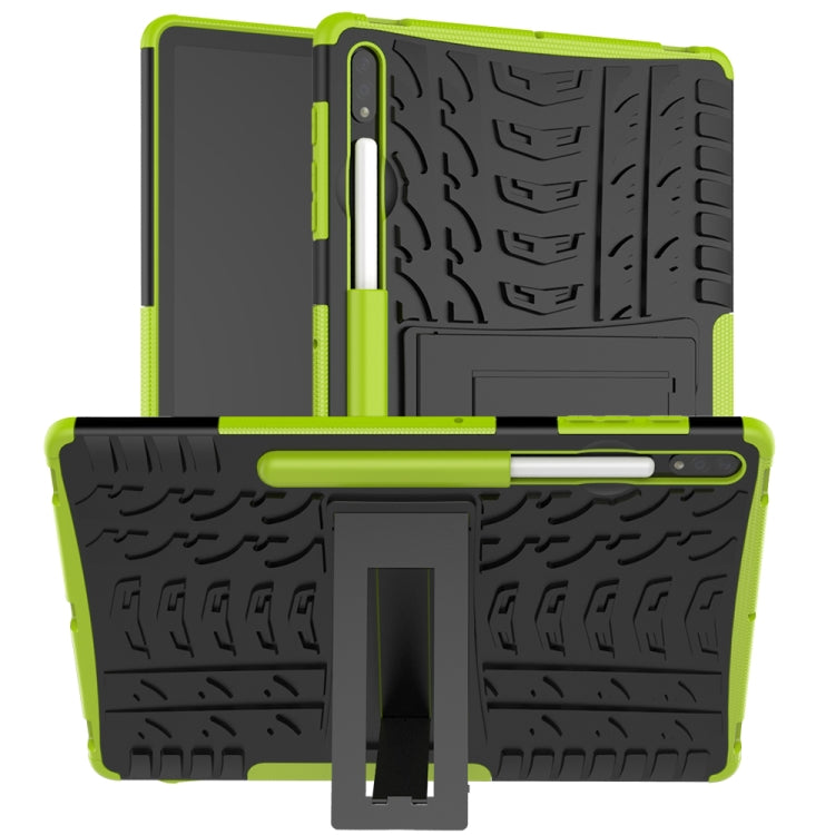 For Samsung Galaxy Tab S9+ Tire Texture TPU + PC Tablet Case(Green) by bashfashion