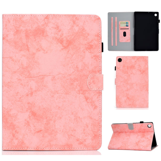 For Samsung Galaxy Tab A11 / A9 Marble Style Cloth Texture Smart Leather Tablet Case(Pink) by bashfashion