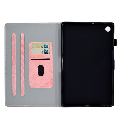 For Samsung Galaxy Tab A11 / A9 Marble Style Cloth Texture Smart Leather Tablet Case(Pink) by bashfashion