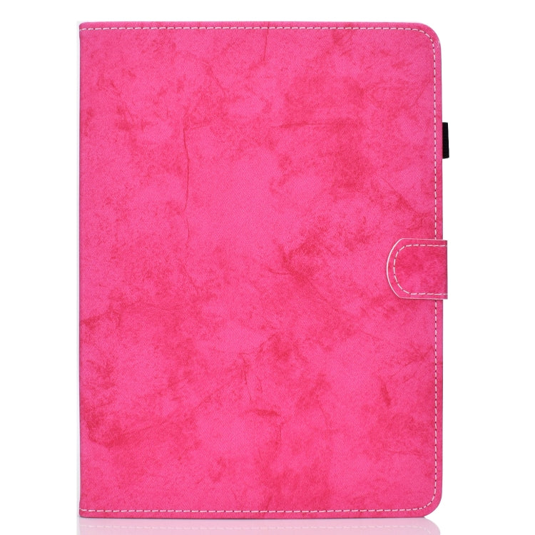 For Samsung Galaxy Tab A11 / A9 Marble Style Cloth Texture Smart Leather Tablet Case(Rose Red) by bashfashion