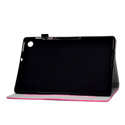 For Samsung Galaxy Tab A11 / A9 Marble Style Cloth Texture Smart Leather Tablet Case(Rose Red) by bashfashion