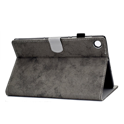 For Samsung Galaxy Tab A11 / A9 Marble Style Cloth Texture Smart Leather Tablet Case(Grey) by bashfashion