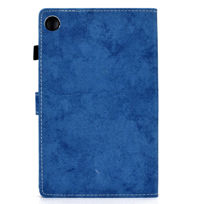 For Samsung Galaxy Tab A11 / A9 Marble Style Cloth Texture Smart Leather Tablet Case(Blue) by bashfashion