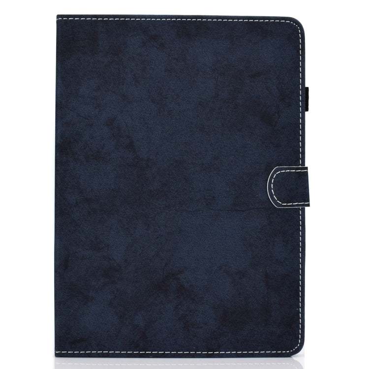 For Samsung Galaxy Tab A11 / A9 Marble Style Cloth Texture Smart Leather Tablet Case(Dark Blue) by bashfashion