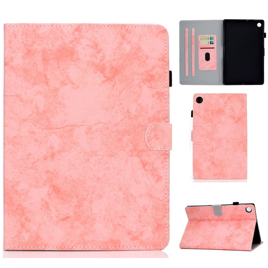 For Samsung Galaxy Tab A11+ / A9+ Marble Style Cloth Texture Smart Leather Tablet Case(Pink) by bashfashion