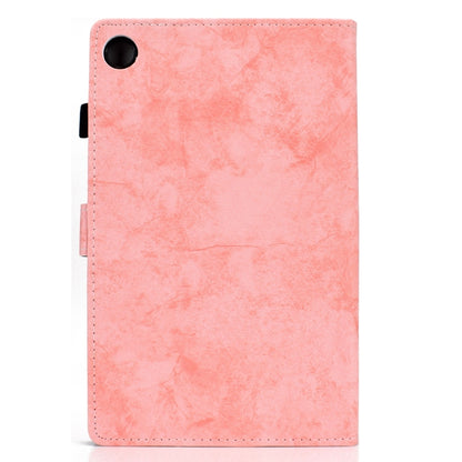 For Samsung Galaxy Tab A11+ / A9+ Marble Style Cloth Texture Smart Leather Tablet Case(Pink) by bashfashion