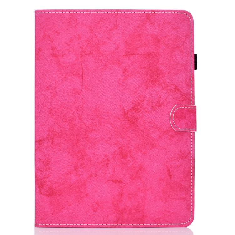 For Samsung Galaxy Tab A11+ / A9+ Marble Style Cloth Texture Smart Leather Tablet Case(Rose Red) by bashfashion