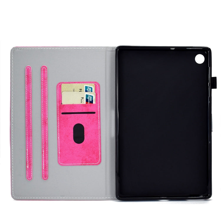 For Samsung Galaxy Tab A11+ / A9+ Marble Style Cloth Texture Smart Leather Tablet Case(Rose Red) by bashfashion