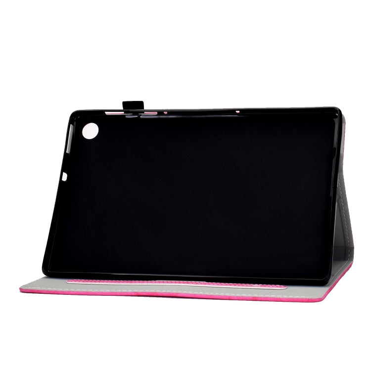 For Samsung Galaxy Tab A11+ / A9+ Marble Style Cloth Texture Smart Leather Tablet Case(Rose Red) by bashfashion