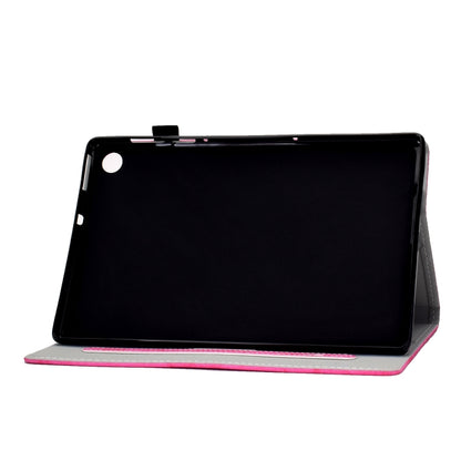 For Samsung Galaxy Tab A11+ / A9+ Marble Style Cloth Texture Smart Leather Tablet Case(Rose Red) by bashfashion