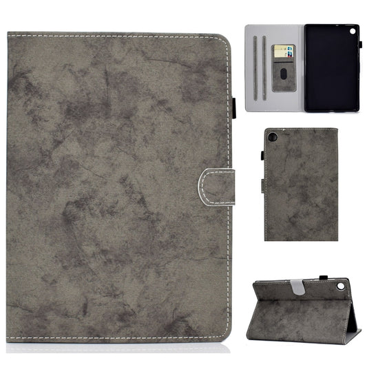 For Samsung Galaxy Tab A11+ / A9+ Marble Style Cloth Texture Smart Leather Tablet Case(Grey) by bashfashion