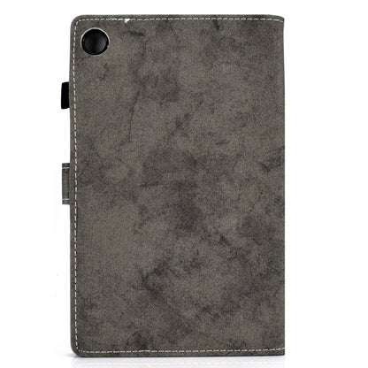For Samsung Galaxy Tab A11+ / A9+ Marble Style Cloth Texture Smart Leather Tablet Case(Grey) by bashfashion