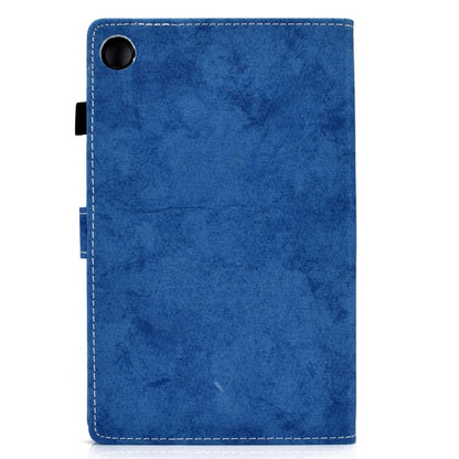 For Samsung Galaxy Tab A11+ / A9+ Marble Style Cloth Texture Smart Leather Tablet Case(Blue) by bashfashion