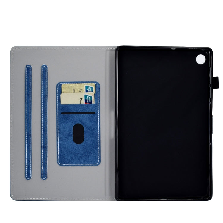 For Samsung Galaxy Tab A11+ / A9+ Marble Style Cloth Texture Smart Leather Tablet Case(Blue) by bashfashion