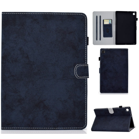 For Samsung Galaxy Tab A11+ / A9+ Marble Style Cloth Texture Smart Leather Tablet Case(Dark Blue) by bashfashion