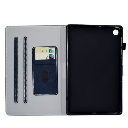 For Samsung Galaxy Tab A11+ / A9+ Marble Style Cloth Texture Smart Leather Tablet Case(Dark Blue) by bashfashion