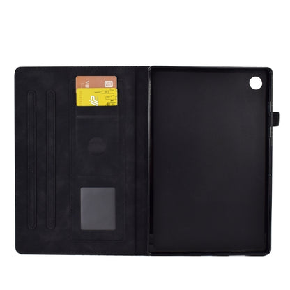 For Samsung Galaxy Tab A11+ / A9+ Rhombus Embossed Leather Smart Tablet Case(Black) by bashfashion