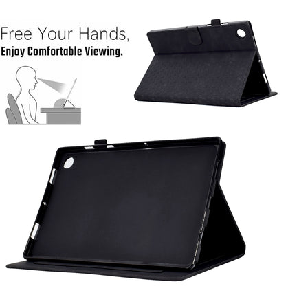 For Samsung Galaxy Tab A11+ / A9+ Rhombus Embossed Leather Smart Tablet Case(Black) by bashfashion