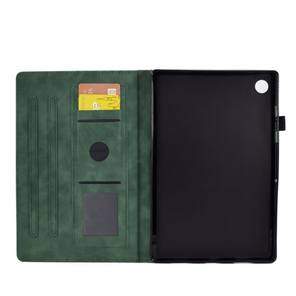 For Samsung Galaxy Tab A11 / A9 Rhombus Embossed Leather Smart Tablet Case(Green) by bashfashion