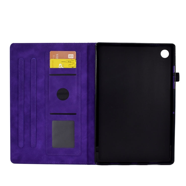 For Samsung Galaxy Tab A11 / A9 Rhombus Embossed Leather Smart Tablet Case(Purple) by bashfashion