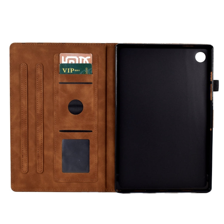 For Samsung Galaxy Tab A11+ / A9+ Fortune Tree Embossed Leather Smart Tablet Case(Brown) by bashfashion