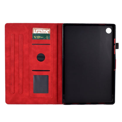 For Samsung Galaxy Tab A11+ / A9+ Fortune Tree Embossed Leather Smart Tablet Case(Red) by bashfashion