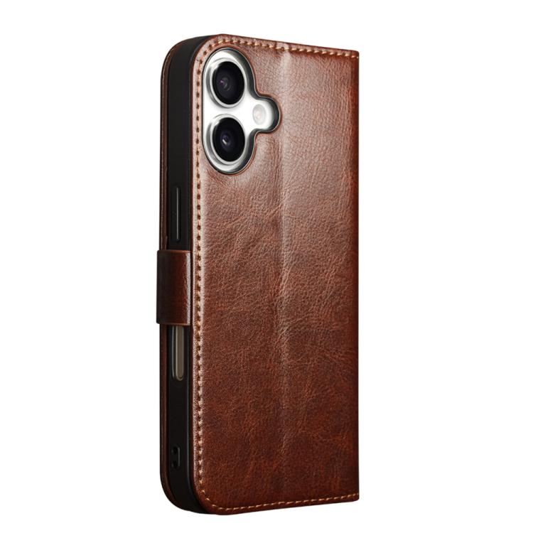 For iPhone 17 QIALINO Classic 103 Buckle Genuine Leather Phone Case(Brown) by QIALINO