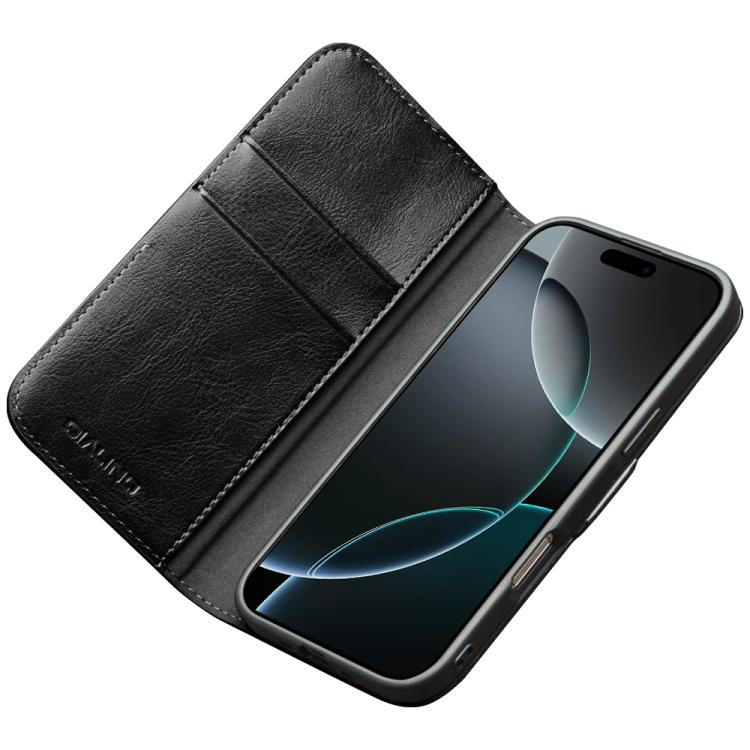 For iPhone Air QIALINO Classic 103 Buckle Genuine Leather Phone Case(Black) by QIALINO